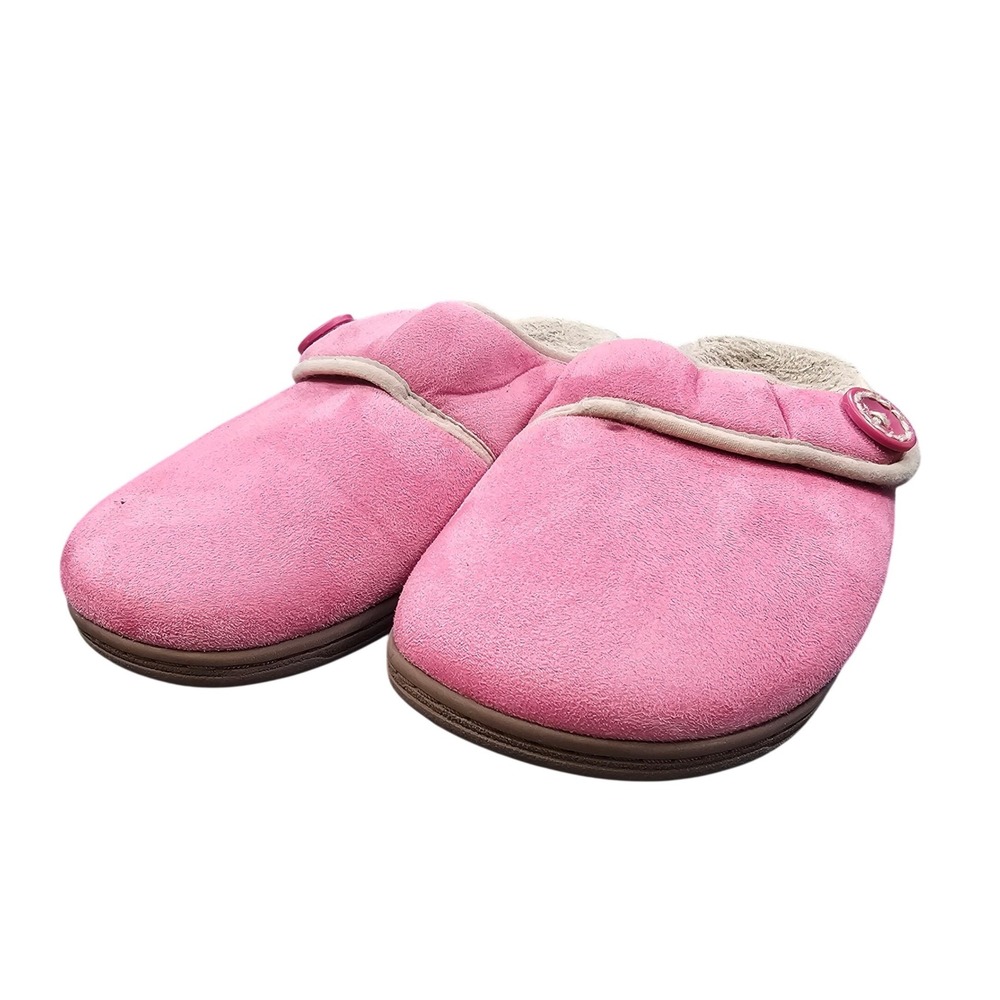 Vionic Laura Pink Suede Mule Slippers Women's 8 Orthaheel Arch Support Clog *